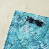 アクアブルートロピカル葉ズ ビーチタオル (インサイチュ)