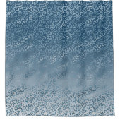 アクアブルーネイビーグラデーションレオパードプリント シャワーカーテン (正面)