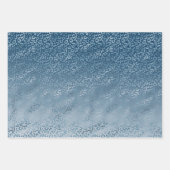 アクアブルーネイビーグラデーションレオパードプリント ラッピングペーパーシート (正面)