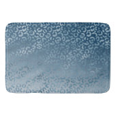 アクアブルーネイビーグラデーションレオパード印刷 バスマット (正面)