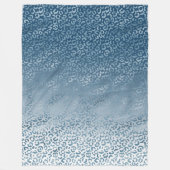 アクアブルーネイビーグラデーションレオパード印刷 フリースブランケット (正面)