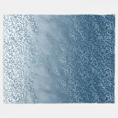 アクアブルーネイビーグラデーションレオパード印刷 フリースブランケット (正面(横))