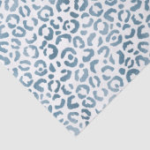 アクアブルーネイビーヒョウ印刷 薄葉紙 (詳細)