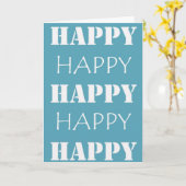 アクアブルーハッピーハッピーバースデー カード (黄色い花)