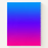 アクアブルーバイオレットパープルとホットピンクグラデーション ノートブック (裏面)