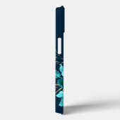 アクアブルーバラスパークルブーケモノグラムケースメイト Case-Mate iPhoneケース (裏面 / 右)