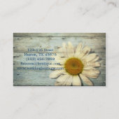 アクアブルーバーンウッドホワイトデイジーフローリスト 名刺 (裏面)