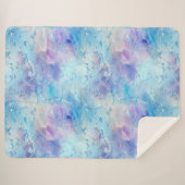 アクアブルーパープルアイススノークリスマス シェルパブランケット (正面(横))