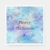 アクアブルーパープルアイススノークリスマス スタンダードランチョンナプキン (正面)