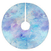 アクアブルーパープルアイススノークリスマス ブラッシュドポリエステルツリースカート (正面)