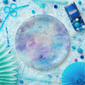 アクアブルーパープルアイススノークリスマス ペーパープレート (パーティー)