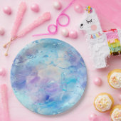 アクアブルーパープルアイススノークリスマス ペーパープレート (パーティー)