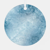 アクアブルーパープルアイススノークリスマス メタルオーナメント (裏面)