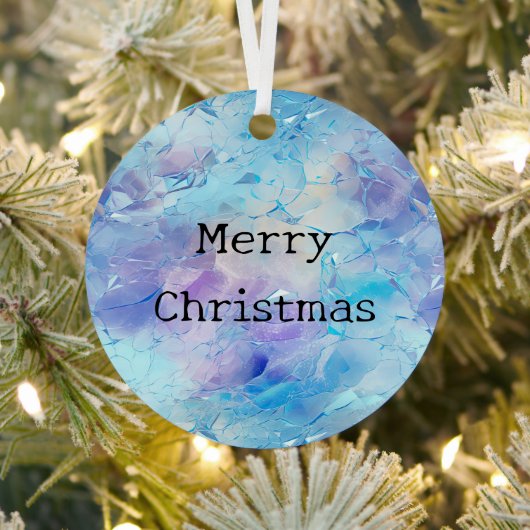 アクアブルーパープルアイススノークリスマス メタルオーナメント (インサイチュ)