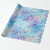 アクアブルーパープルアイススノークリスマス ラッピングペーパー (アンロールド)