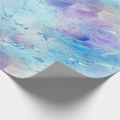 アクアブルーパープルアイススノークリスマス ラッピングペーパー (角)