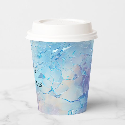 アクアブルーパープルアイススノークリスマス 紙コップ (左)