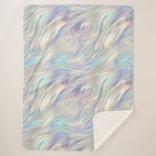 アクアブルーパープルパールホワイトクリスマス シェルパブランケット (正面)
