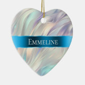 アクアブルーパープルパールホワイトクリスマス セラミックオーナメント (右)