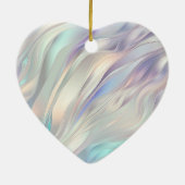 アクアブルーパープルパールホワイトクリスマス セラミックオーナメント (裏面)