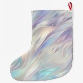 アクアブルーパープルパールホワイトクリスマス ラージクリスマスストッキング (裏面)