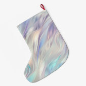 アクアブルーパープルパールホワイトクリスマス ラージクリスマスストッキング (裏面 (吊り時))