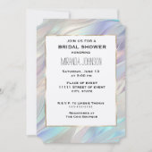 アクアブルーパープルパールホワイトブライダルシャワー 招待状 (正面)