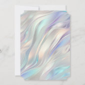 アクアブルーパープルパールホワイトブライダルシャワー 招待状 (裏面)