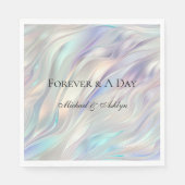 アクアブルーパープルパールホワイト結婚ズ スタンダードランチョンナプキン (正面)