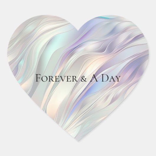 アクアブルーパープルパールホワイト結婚ズ ハートシール (正面)