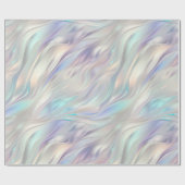 アクアブルーパープルパールホワイト結婚ズ ラッピングペーパー (フラット)