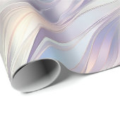 アクアブルーパープルパールホワイト結婚ズ ラッピングペーパー (ロールコーナー)