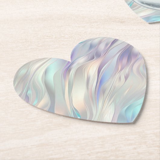 アクアブルーパープルパールホワイト ペーパーコースター (アングル)