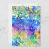 アクアブルーパープルファイアオパール金ゴールドグラーム80誕生日 招待状 (裏面)