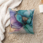 アクアブルーパープル金ゴールドフローラ クッション (ブランケット)