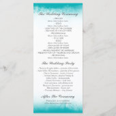 アクアブルーヒトデのカップルビーチ結婚式プログラム プログラム (裏面)