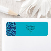 アクアブルーヒョウ斑点Ultrasuedeルック ラベル (インサイチュ)