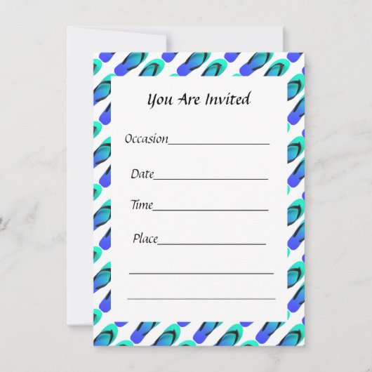 アクアブルービーチサンダルフラット招待状 招待状 (正面)