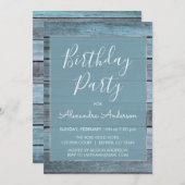 アクアブルービーチハウスナイエイジバースデーパーティー 招待状 (正面/裏面)