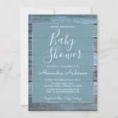 アクアブルービーチハウスベビーシャワー 招待状 (正面)