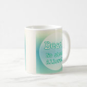 アクアブルービーチラバーズ引用文ミニマルタイポグラフィ コーヒーマグカップ (正面右)