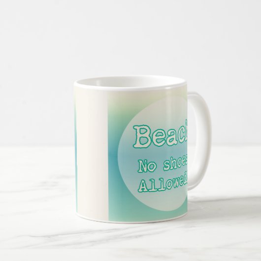 アクアブルービーチラバーズ引用文ミニマルタイポグラフィ コーヒーマグカップ (正面右)