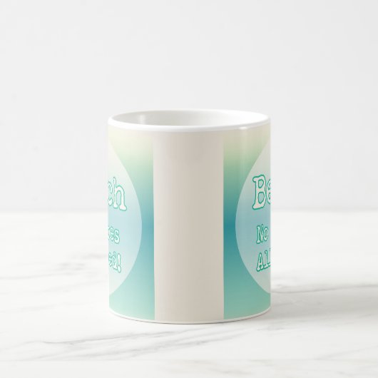 アクアブルービーチラバーズ引用文ミニマルタイポグラフィ コーヒーマグカップ (中央)