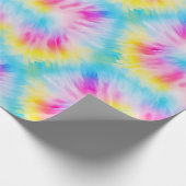 アクアブルーピンクイエローレッド絞り染め ラッピングペーパー (角)