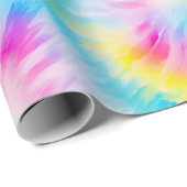 アクアブルーピンクイエローレッド絞り染め ラッピングペーパー (ロールコーナー)