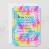 アクアブルーピンクイエロー絞り染め 招待状 (正面)