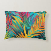 アクアブルーピンクカラフルパーム離れズ アクセントクッション (裏面)