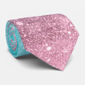 アクアブルーピンクグラデーションシー銀河系抽象芸術 ネクタイ (ロール)