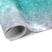 アクアブルーピンクグラデーションシー銀河系抽象芸術 ラッピングペーパー (ロールコーナー)