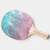 アクアブルーピンクグラデーションシー銀河系抽象芸術 卓球ラケット (横)